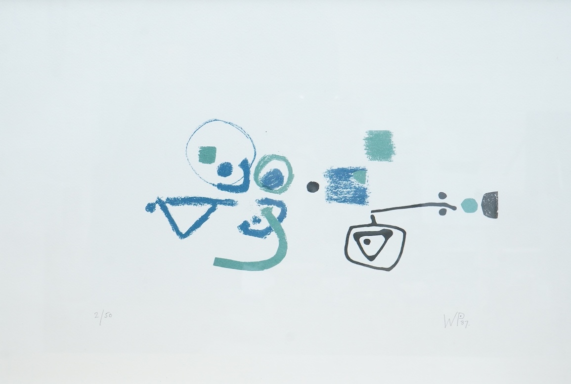 Wendy Pasmore (Irish, 1915-2015), Abstract composition, signed and dated '87 in pencil, limited edition 2/50, colour lithograph, 41 x 58cm